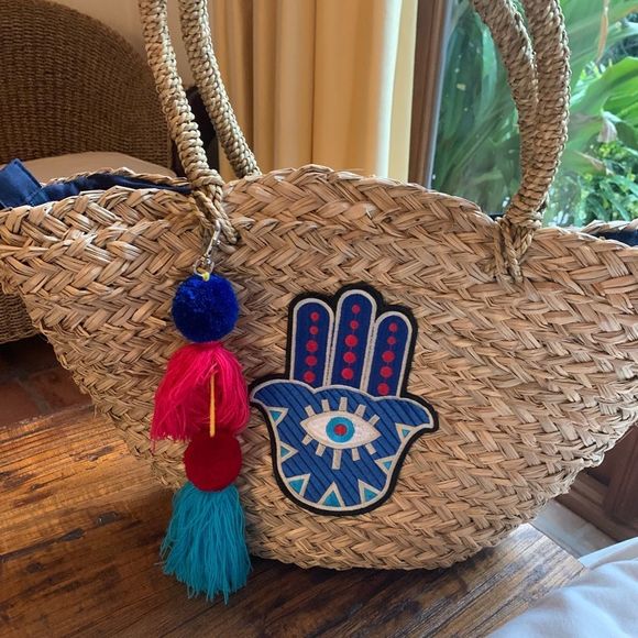 straw tote beach bag - Picture 7 of 9